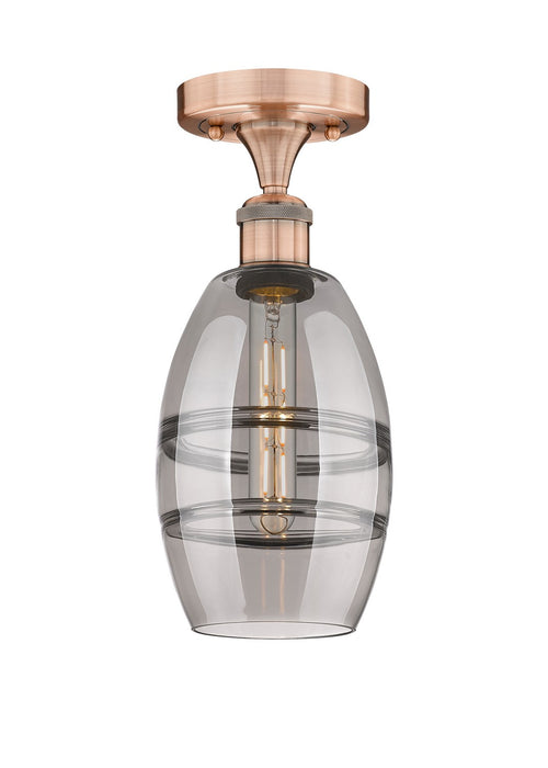Innovations 616-1F-AC-G557-6SM One Light Semi-Flush Mount, Antique Copper