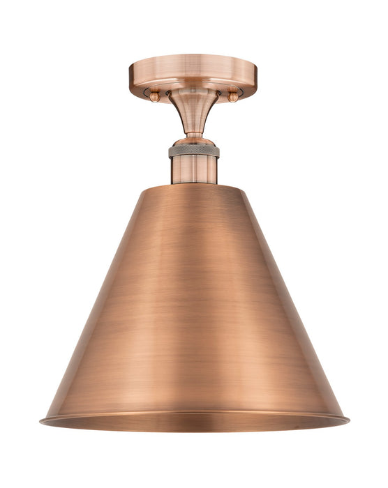 Innovations 616-1F-AC-MBC-12-AC One Light Semi-Flush Mount, Antique Copper