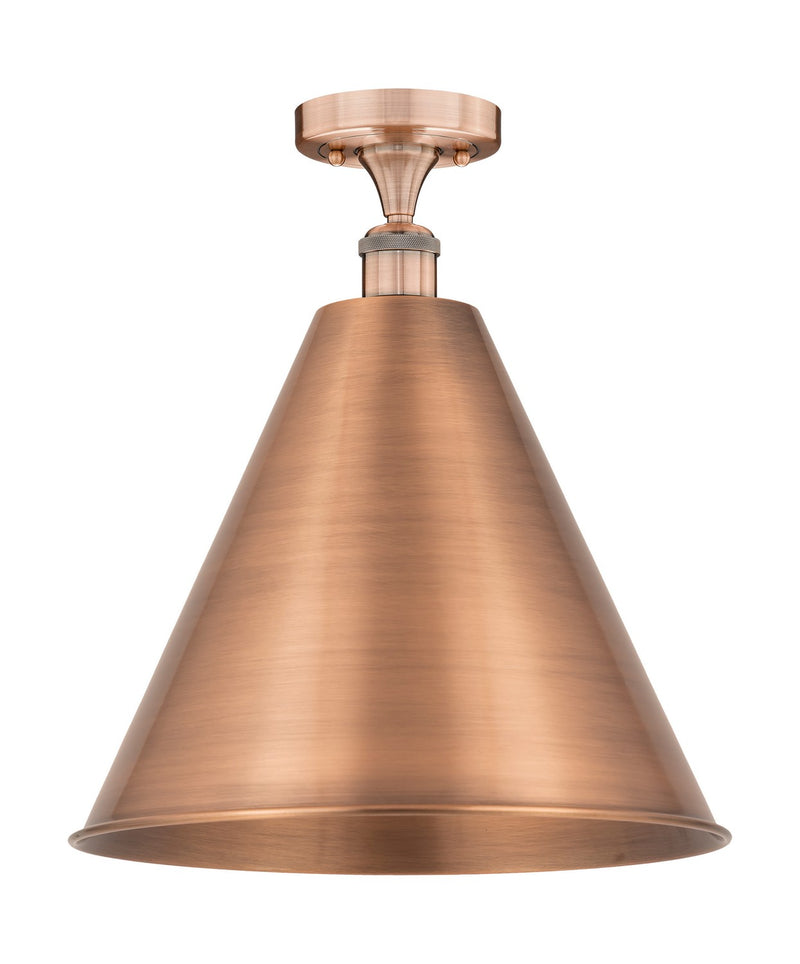 Innovations 616-1F-AC-MBC-16-AC One Light Semi-Flush Mount, Antique Copper