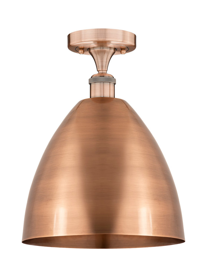 Innovations 616-1F-AC-MBD-12-AC One Light Semi-Flush Mount, Antique Copper