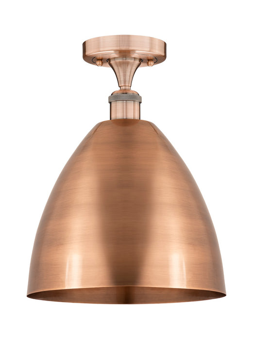 Innovations 616-1F-AC-MBD-12-AC One Light Semi-Flush Mount, Antique Copper