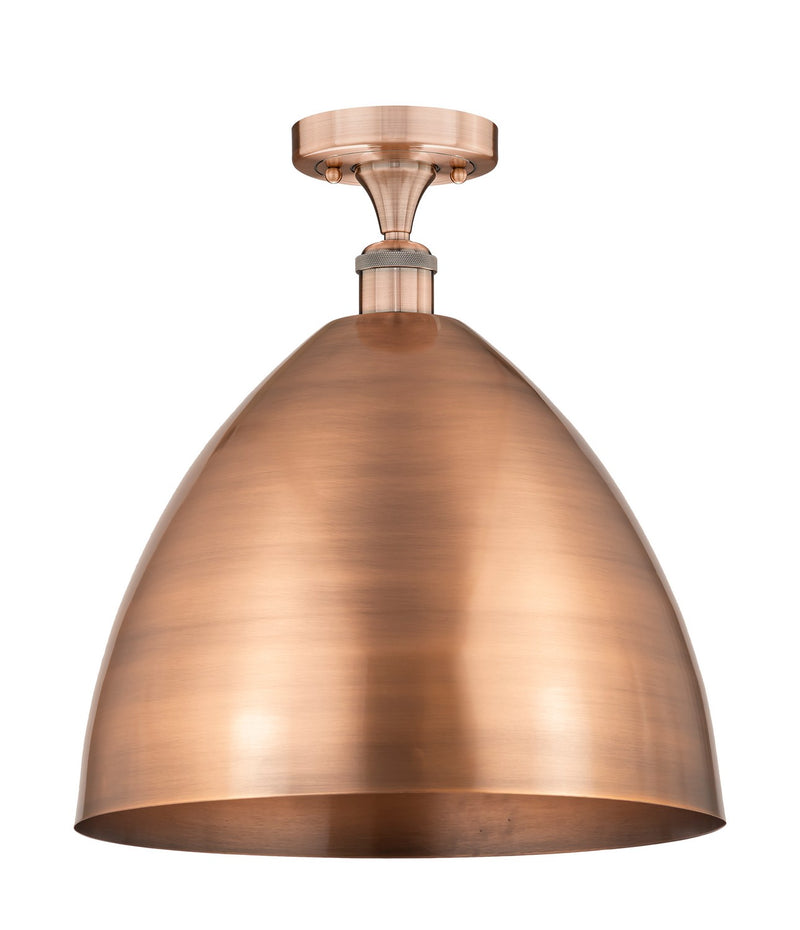 Innovations 616-1F-AC-MBD-16-AC One Light Semi-Flush Mount, Antique Copper