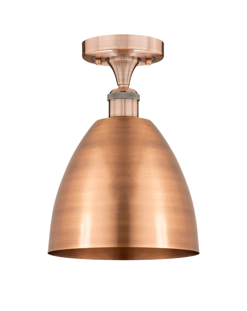 Innovations 616-1F-AC-MBD-9-AC One Light Semi-Flush Mount, Antique Copper