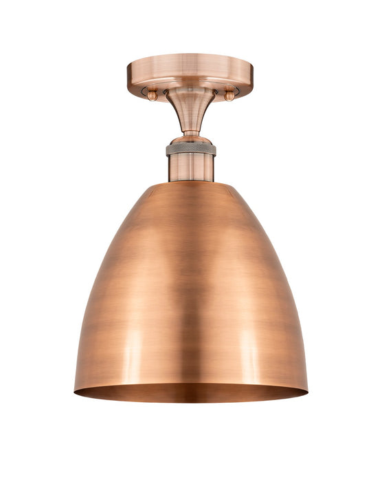 Innovations 616-1F-AC-MBD-9-AC One Light Semi-Flush Mount, Antique Copper