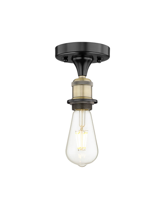 Innovations 616-1F-BAB One Light Semi-Flush Mount, Black Antique Brass