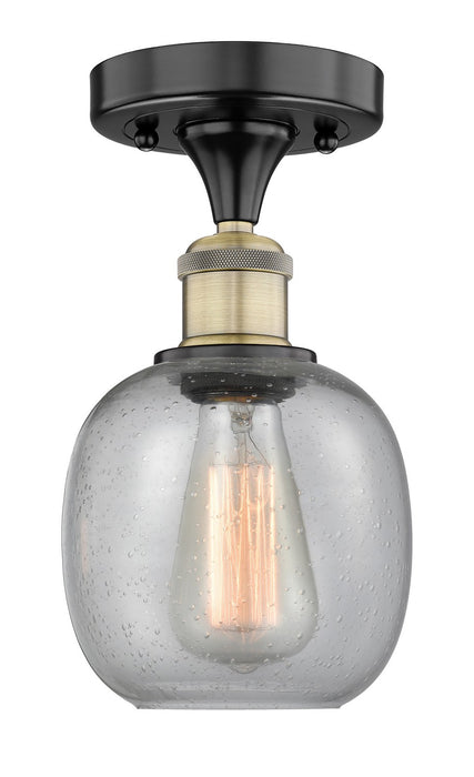 Innovations 616-1F-BAB-G104 One Light Flush Mount, Black Antique Brass