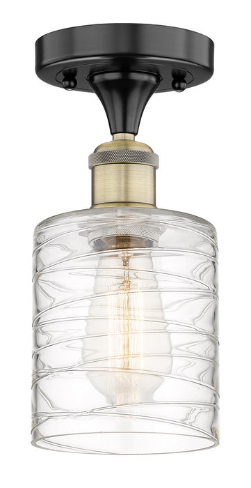 Innovations 616-1F-BAB-G1113 One Light Semi-Flush Mount, Black Antique Brass