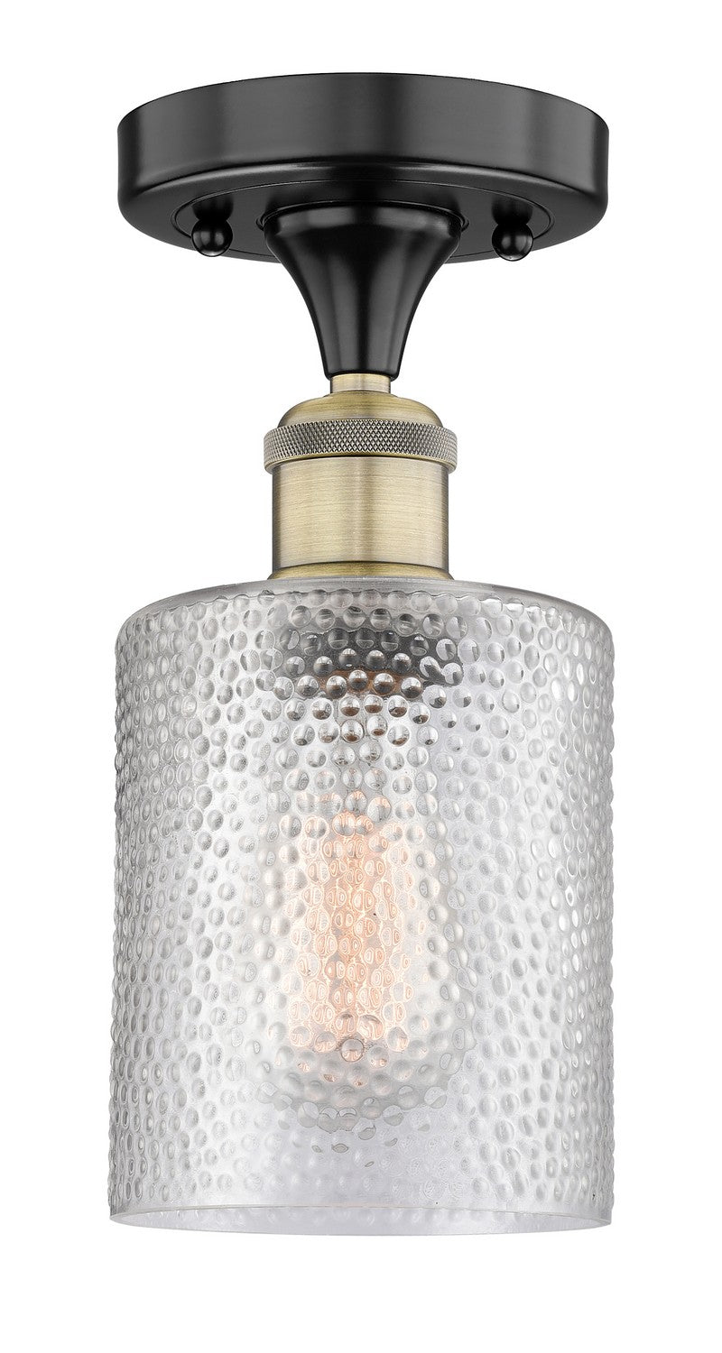Innovations 616-1F-BAB-G112 One Light Semi-Flush Mount, Black Antique Brass