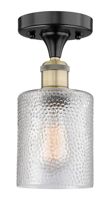 Innovations 616-1F-BAB-G112 One Light Semi-Flush Mount, Black Antique Brass