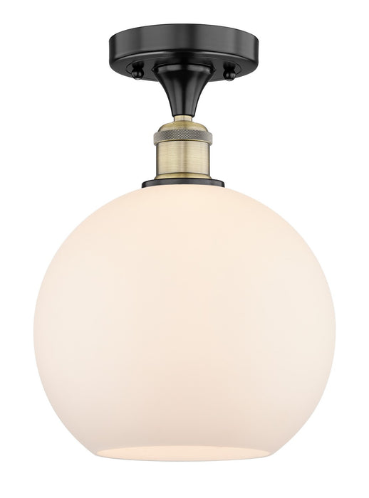 Innovations 616-1F-BAB-G121-10 One Light Semi-Flush Mount, Black Antique Brass