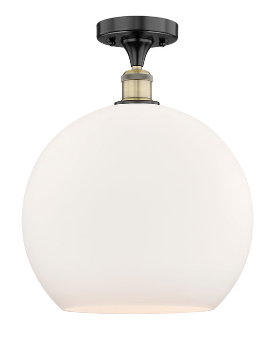 Innovations 616-1F-BAB-G121-14 One Light Semi-Flush Mount, Black Antique Brass