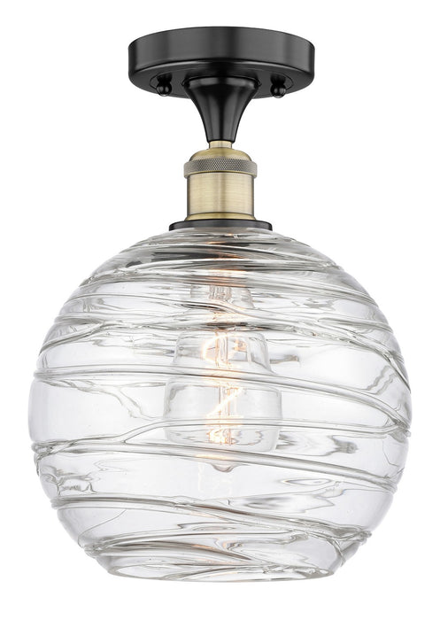 Innovations 616-1F-BAB-G1213-10 One Light Semi-Flush Mount, Black Antique Brass