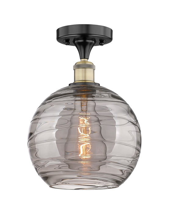 Innovations 616-1F-BAB-G1213-10SM One Light Semi-Flush Mount, Black Antique Brass