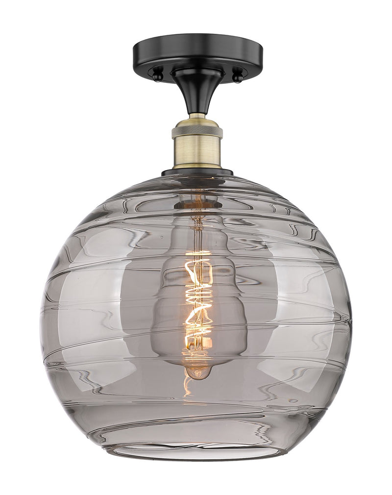 Innovations 616-1F-BAB-G1213-12SM One Light Semi-Flush Mount, Black Antique Brass