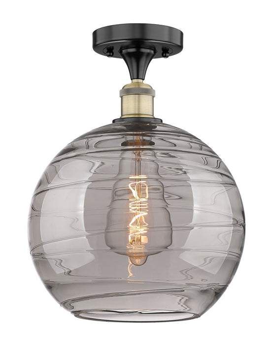 Innovations 616-1F-BAB-G1213-12SM One Light Semi-Flush Mount, Black Antique Brass