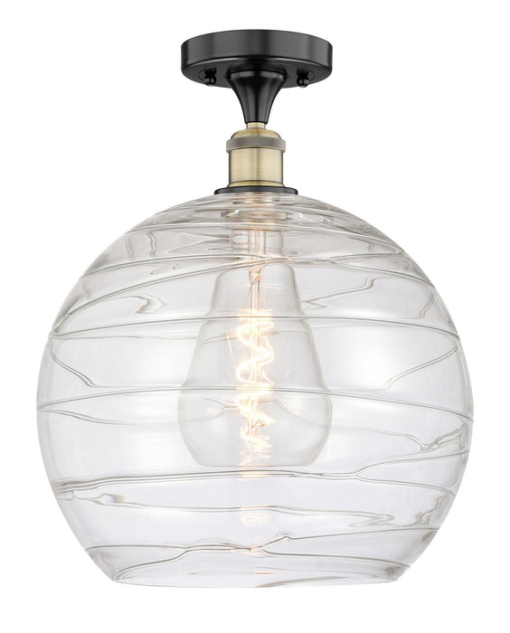 Innovations 616-1F-BAB-G1213-14 One Light Semi-Flush Mount, Black Antique Brass