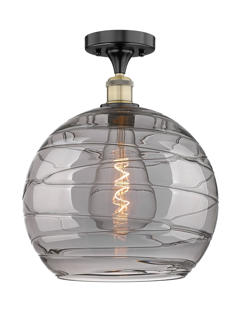 Innovations 616-1F-BAB-G1213-14SM One Light Semi-Flush Mount, Black Antique Brass