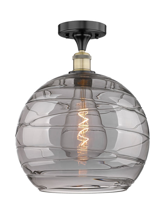 Innovations 616-1F-BAB-G1213-14SM One Light Semi-Flush Mount, Black Antique Brass