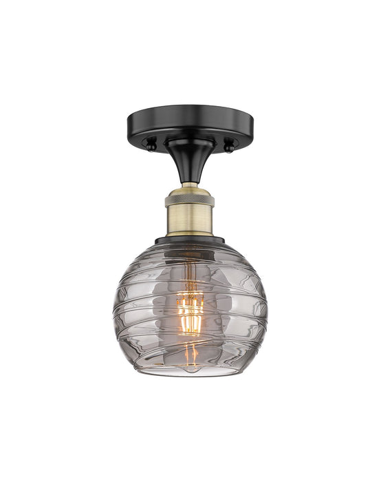 Innovations 616-1F-BAB-G1213-6SM One Light Semi-Flush Mount, Black Antique Brass