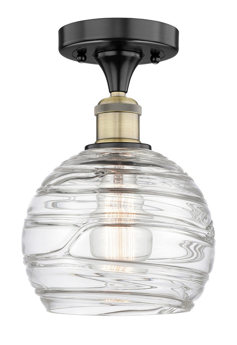Innovations 616-1F-BAB-G1213-8 One Light Semi-Flush Mount, Black Antique Brass
