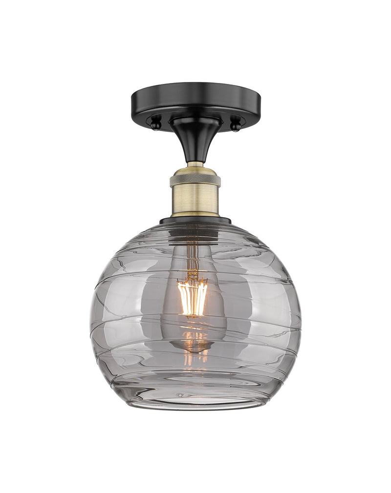 Innovations 616-1F-BAB-G1213-8SM One Light Semi-Flush Mount, Black Antique Brass