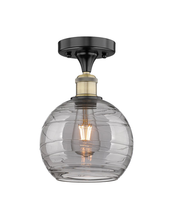 Innovations 616-1F-BAB-G1213-8SM One Light Semi-Flush Mount, Black Antique Brass