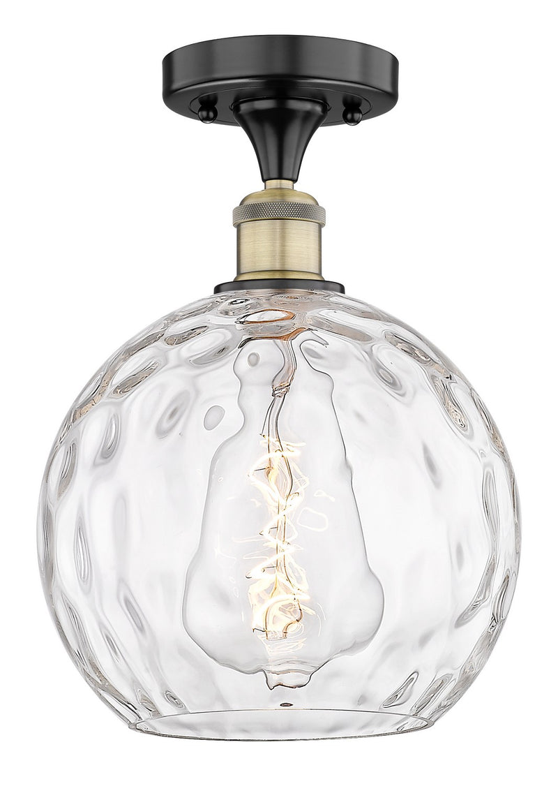 Innovations 616-1F-BAB-G1215-10 One Light Semi-Flush Mount, Black Antique Brass