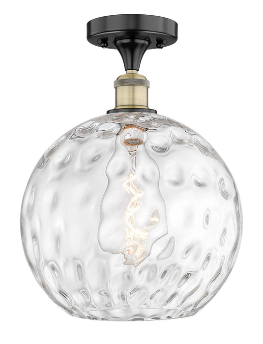 Innovations 616-1F-BAB-G1215-12 One Light Semi-Flush Mount, Black Antique Brass