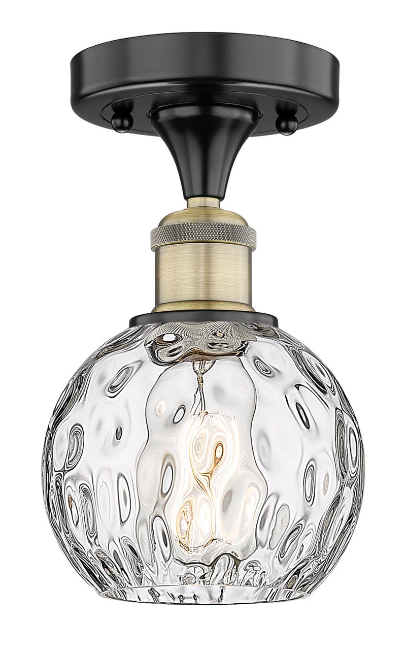 Innovations 616-1F-BAB-G1215-6 One Light Semi-Flush Mount, Black Antique Brass