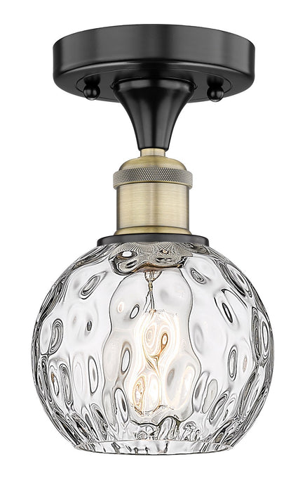 Innovations 616-1F-BAB-G1215-6 One Light Semi-Flush Mount, Black Antique Brass