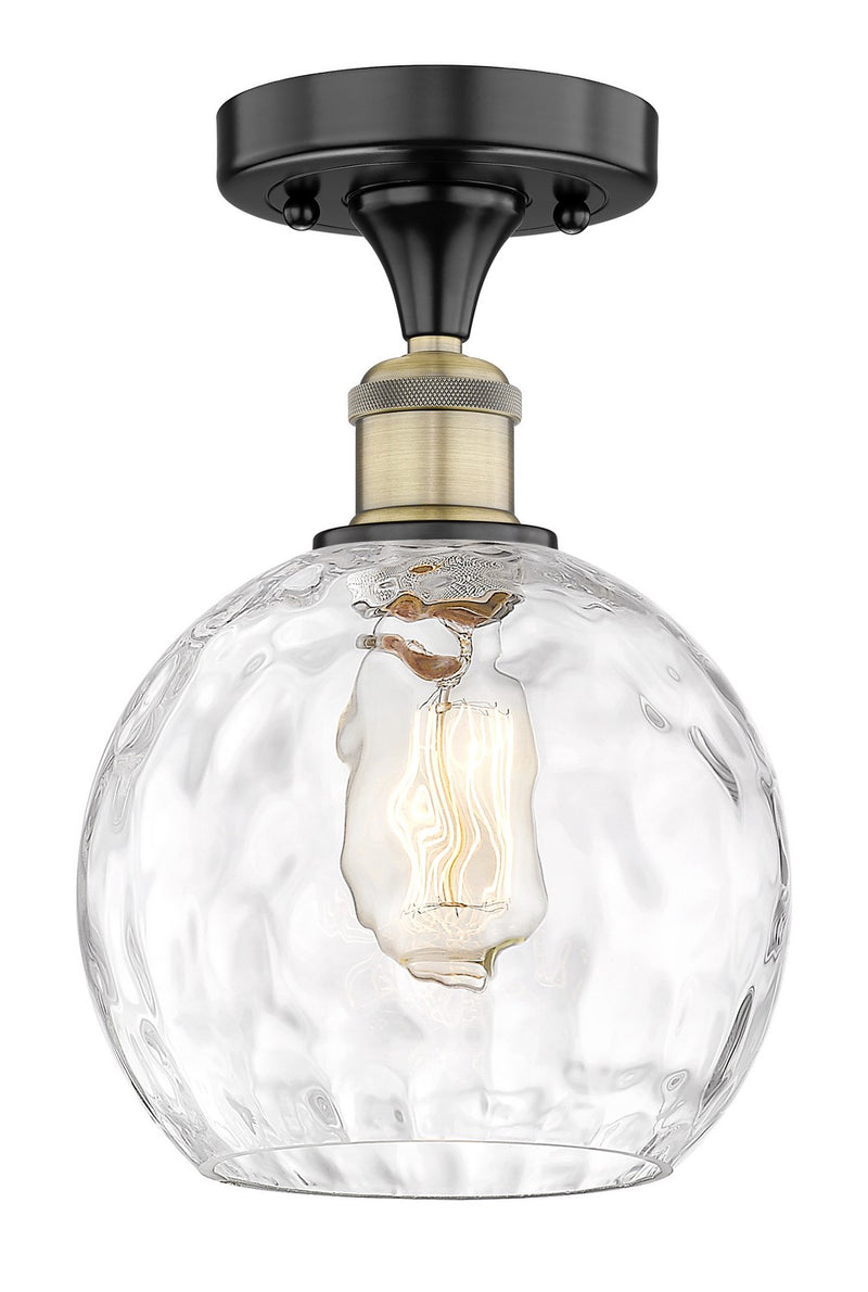 Innovations 616-1F-BAB-G1215-8 One Light Semi-Flush Mount, Black Antique Brass