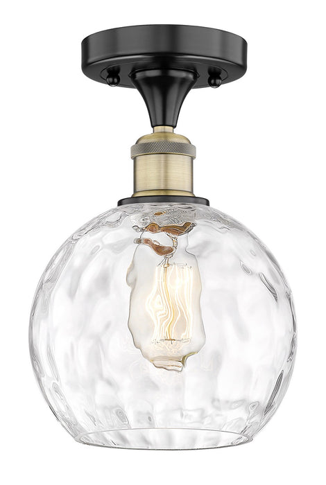 Innovations 616-1F-BAB-G1215-8 One Light Semi-Flush Mount, Black Antique Brass