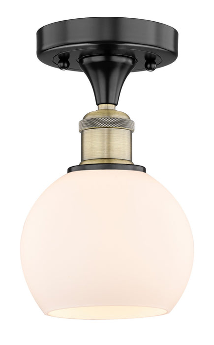 Innovations 616-1F-BAB-G121-6 One Light Semi-Flush Mount, Black Antique Brass