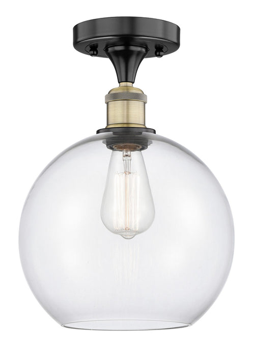 Innovations 616-1F-BAB-G122-10 One Light Semi-Flush Mount, Black Antique Brass
