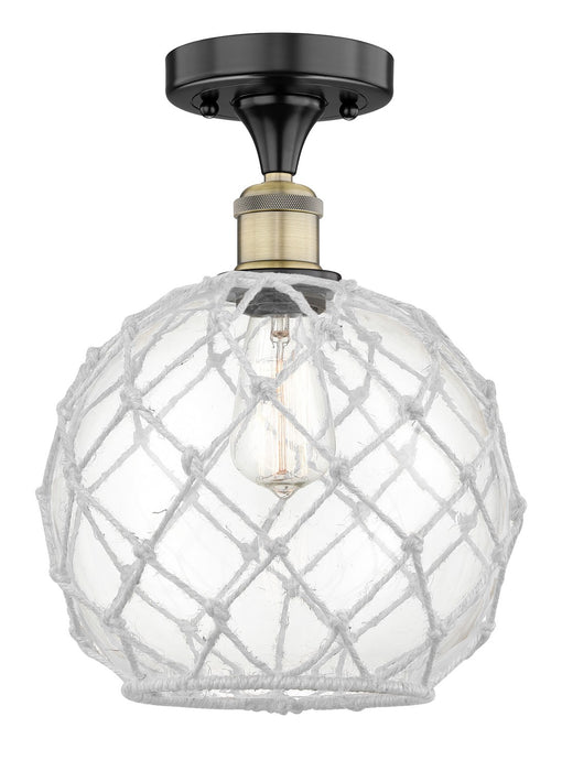 Innovations 616-1F-BAB-G122-10RW One Light Semi-Flush Mount, Black Antique Brass