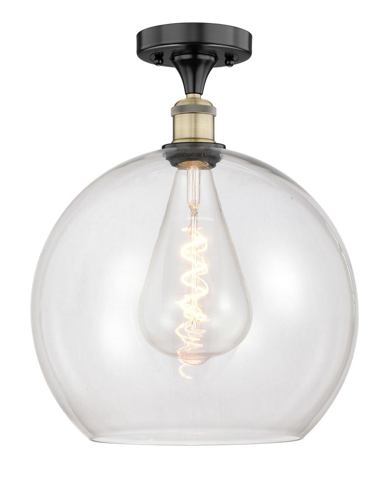Innovations 616-1F-BAB-G122-14 One Light Semi-Flush Mount, Black Antique Brass
