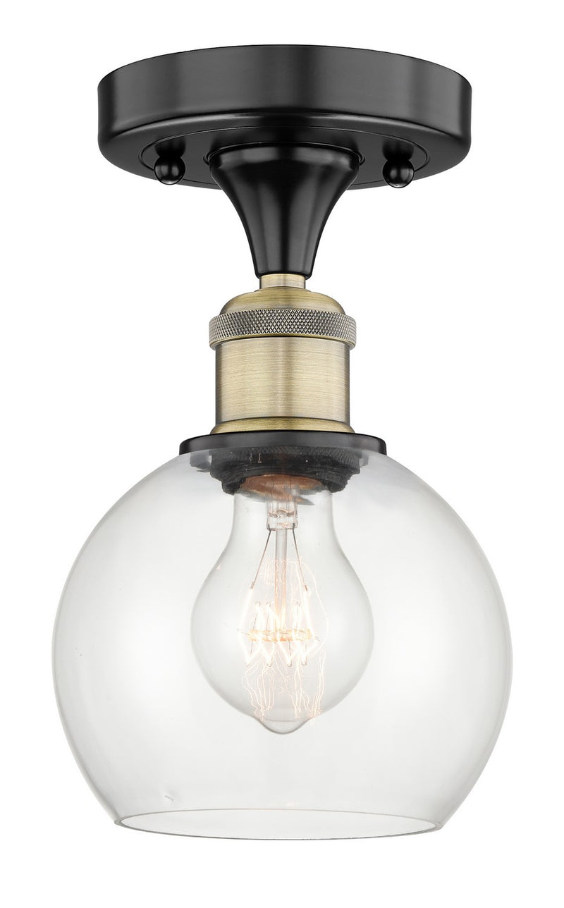 Innovations 616-1F-BAB-G122-6 One Light Semi-Flush Mount, Black Antique Brass
