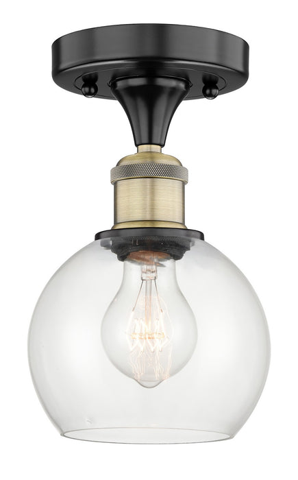 Innovations 616-1F-BAB-G122-6 One Light Semi-Flush Mount, Black Antique Brass