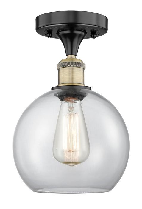 Innovations 616-1F-BAB-G122-8 One Light Semi-Flush Mount, Black Antique Brass