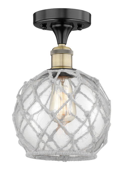 Innovations 616-1F-BAB-G122-8RW One Light Semi-Flush Mount, Black Antique Brass
