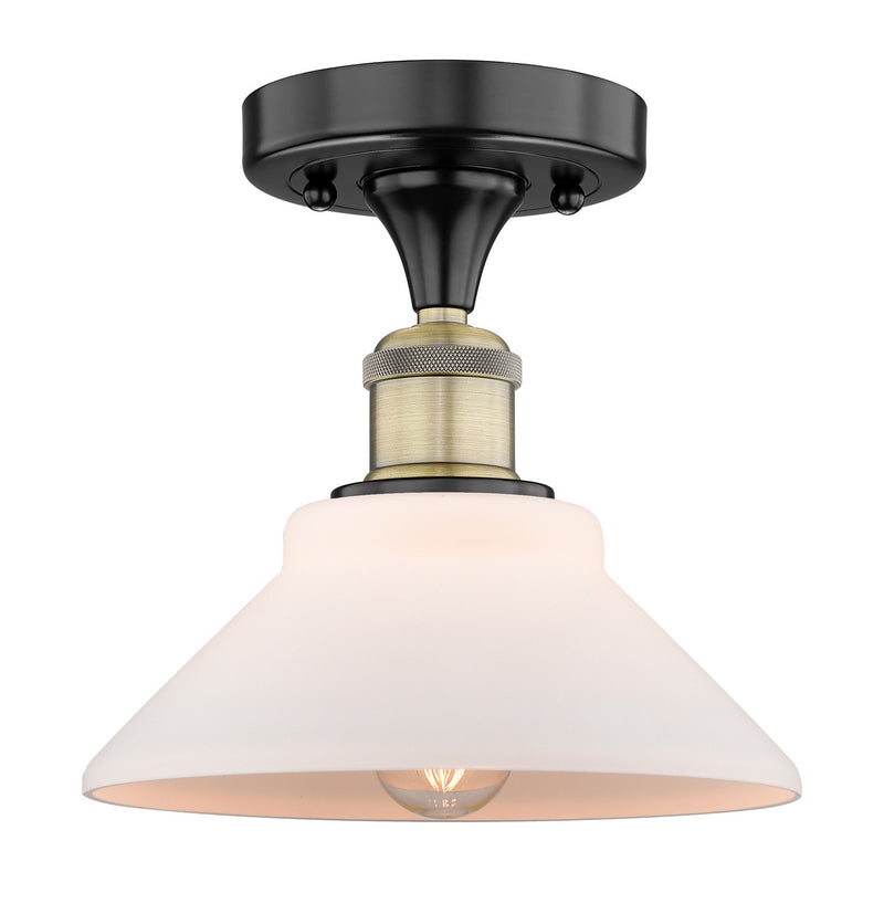 Innovations 616-1F-BAB-G131 One Light Flush Mount, Black Antique Brass