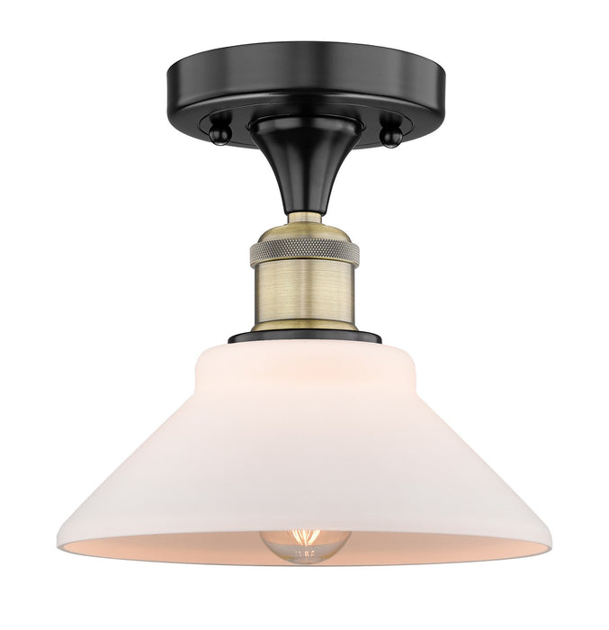 Innovations 616-1F-BAB-G131 One Light Flush Mount, Black Antique Brass