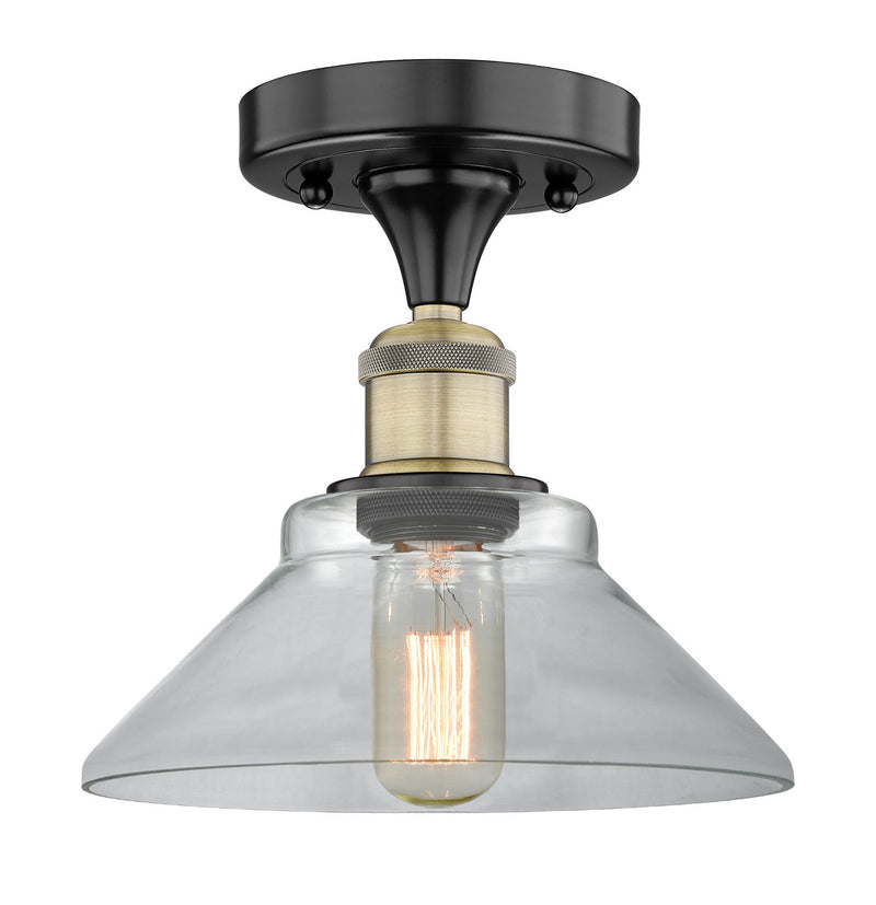 Innovations 616-1F-BAB-G132 One Light Flush Mount, Black Antique Brass