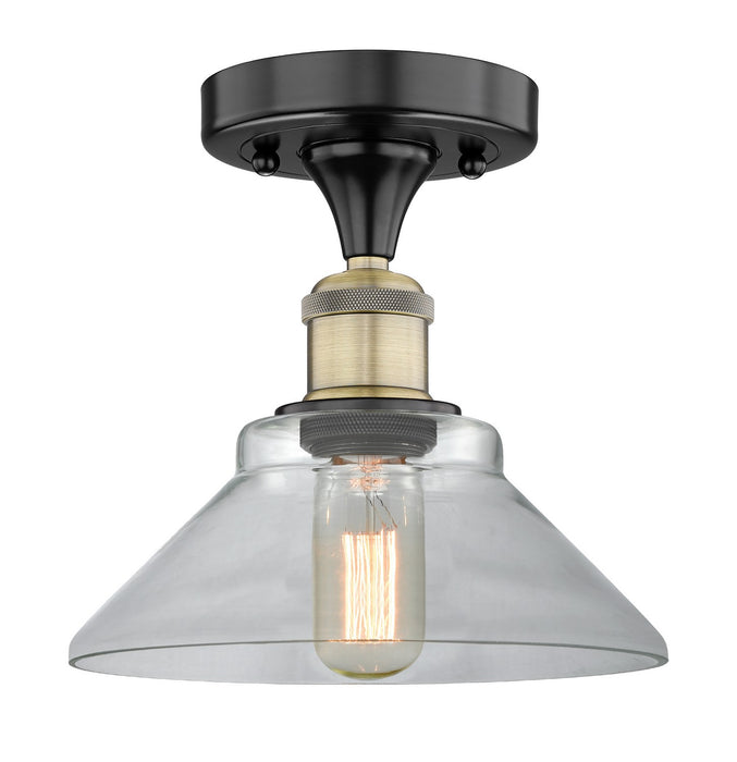 Innovations 616-1F-BAB-G132 One Light Flush Mount, Black Antique Brass