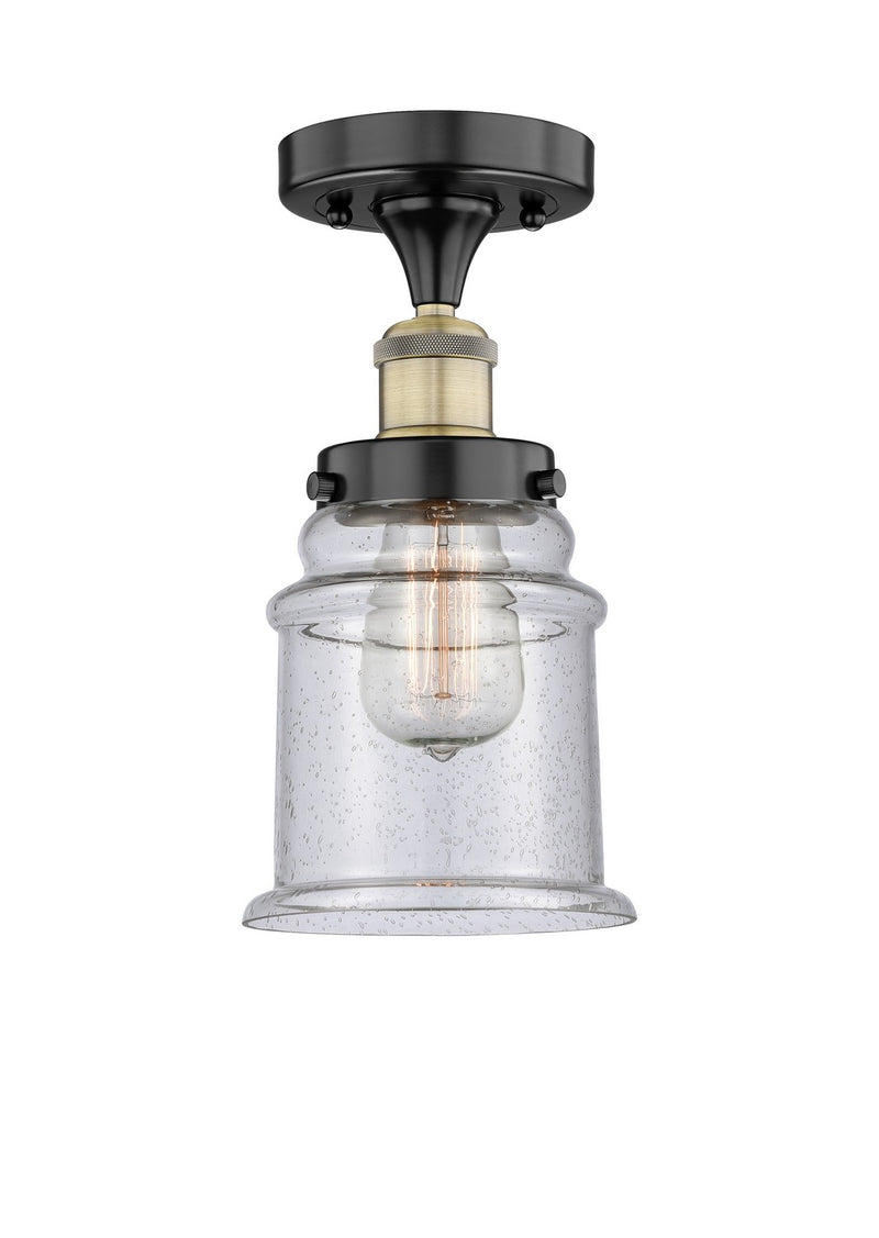 Innovations 616-1F-BAB-G184 One Light Semi-Flush Mount, Black Antique Brass