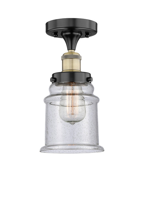 Innovations 616-1F-BAB-G184 One Light Semi-Flush Mount, Black Antique Brass