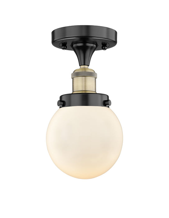 Innovations 616-1F-BAB-G201-6 One Light Semi-Flush Mount, Black Antique Brass