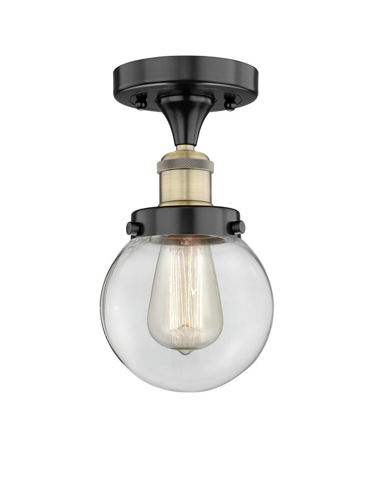 Innovations 616-1F-BAB-G202-6 One Light Semi-Flush Mount, Black Antique Brass