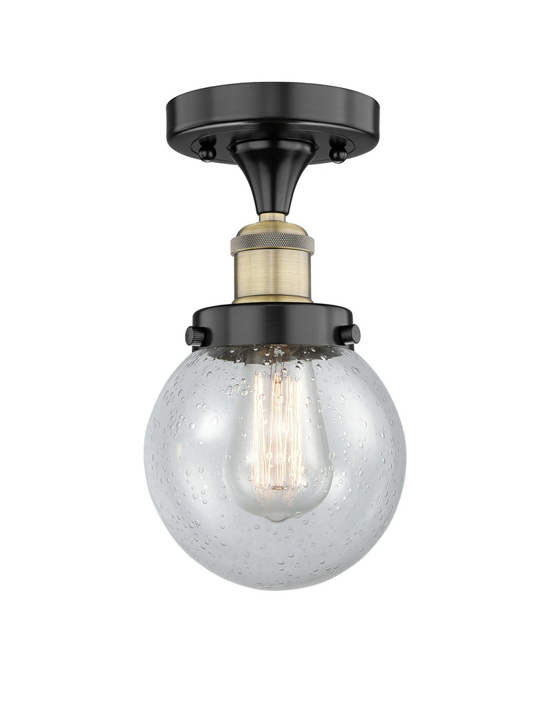 Innovations 616-1F-BAB-G204-6 One Light Semi-Flush Mount, Black Antique Brass