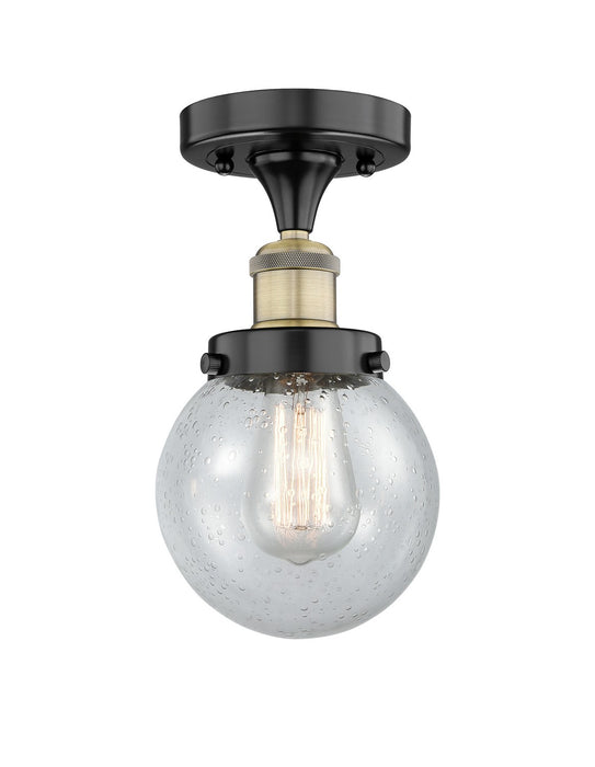 Innovations 616-1F-BAB-G204-6 One Light Semi-Flush Mount, Black Antique Brass